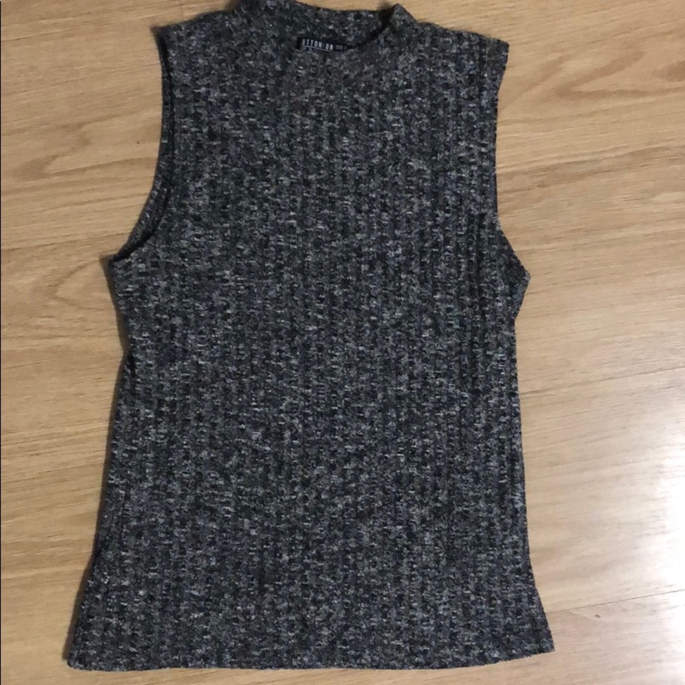 Ribbed Mock Neck Muscle Top